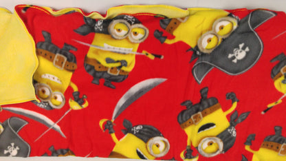 Toddler Blanket made with Minions (Pirates) fabric - Red / Yellow