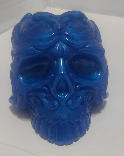 Makeup Brush Holder - Resin Skull