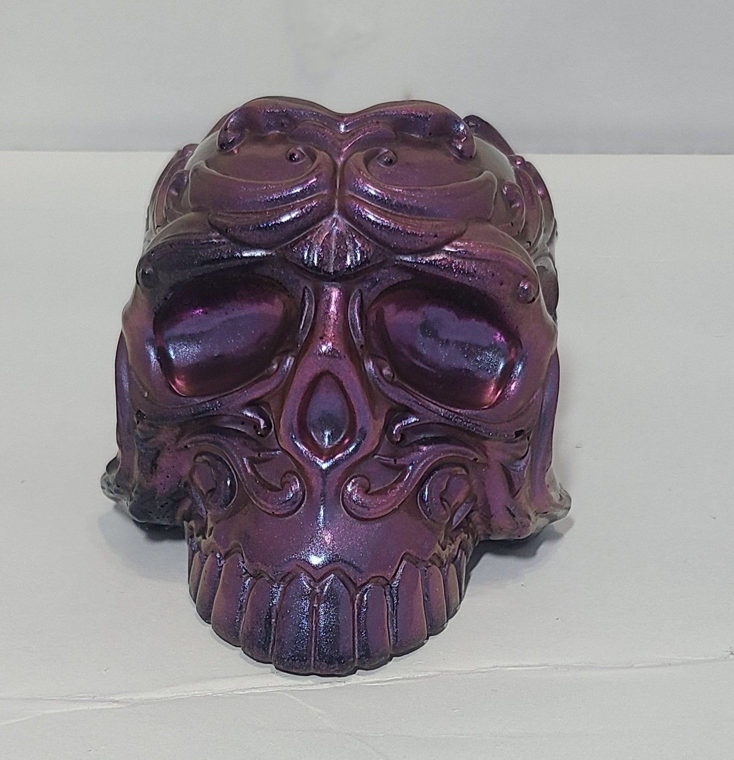 Makeup Brush Holder - Resin Skull