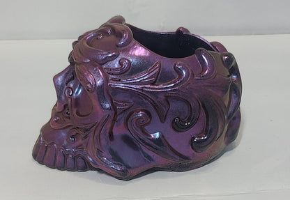 Makeup Brush Holder - Resin Skull